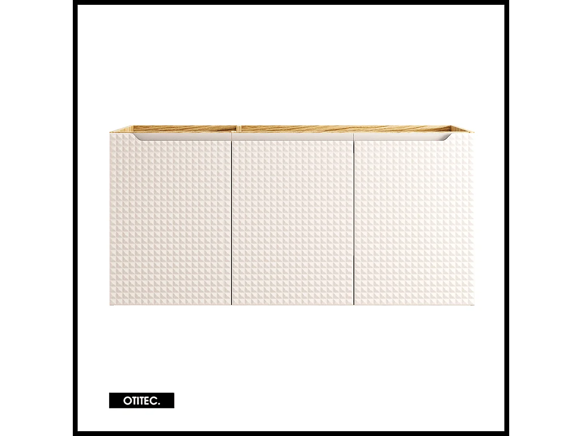 Meuble sous vasque de 120 cm - Beige - 3 portes - SETTA