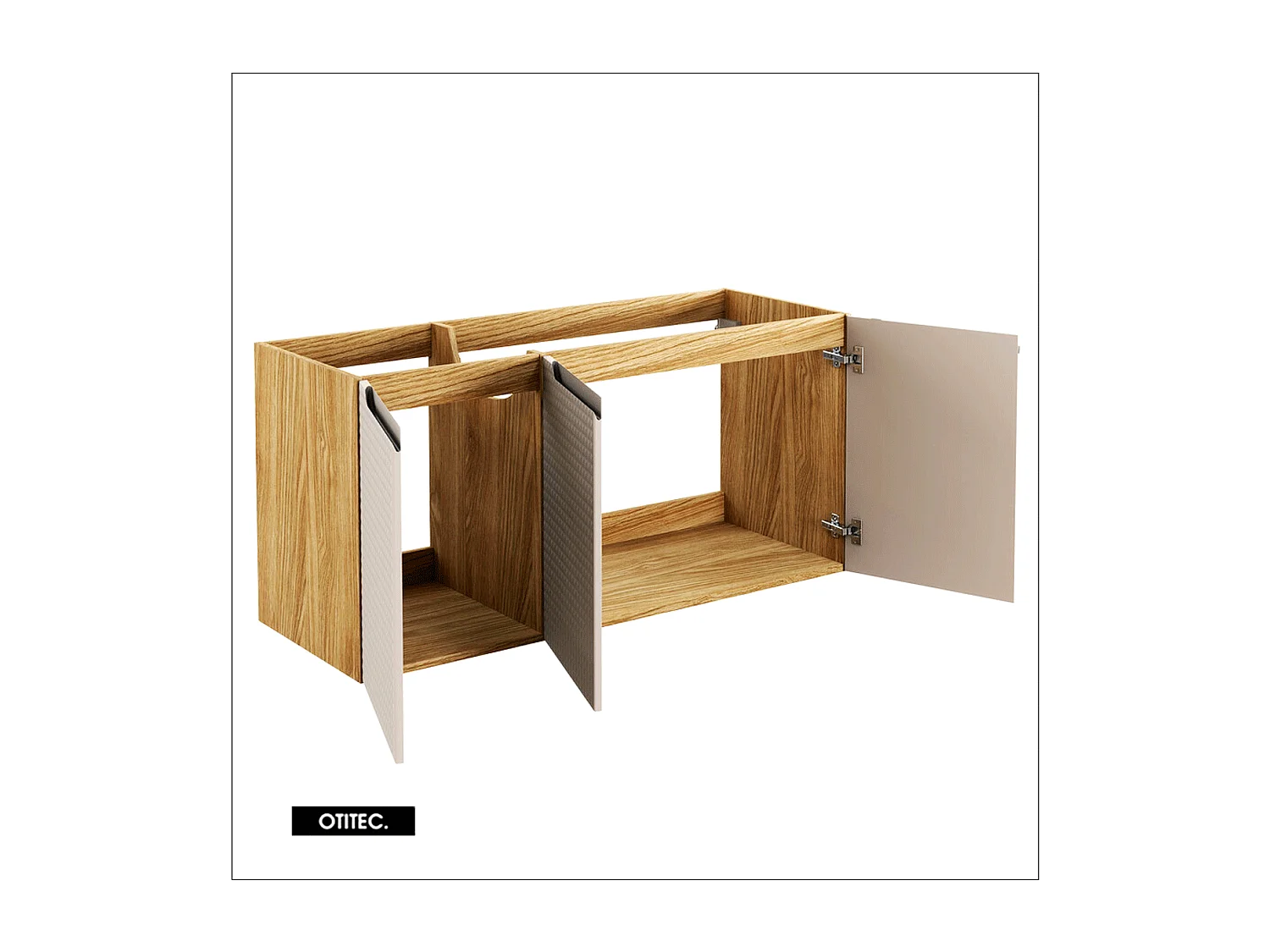 Meuble sous vasque de 120 cm - Beige - 3 portes - SETTA