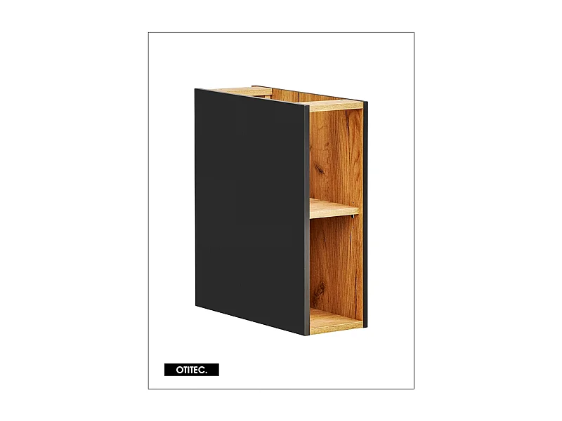 Meuble sous vasque de 20 cm - Noir Mat - LISOA