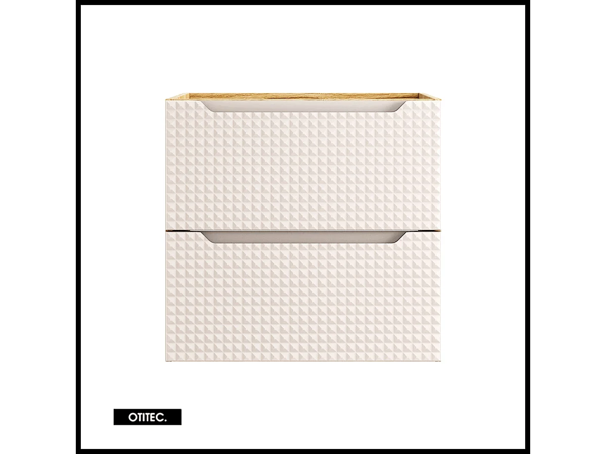 Meuble sous vasque de 60 cm - Beige - 2 tiroirs - SETTA