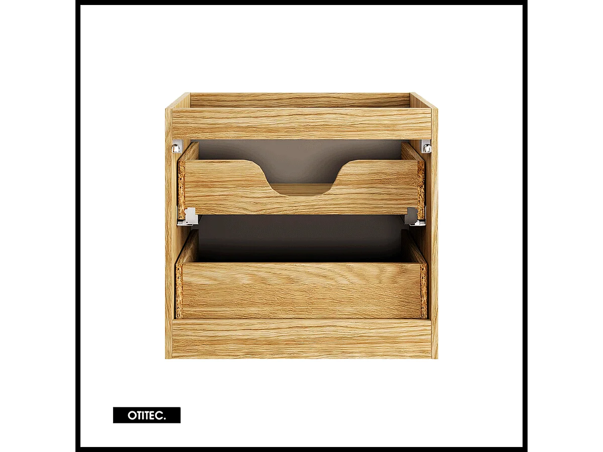 Meuble sous vasque de 60 cm - Beige - 2 tiroirs - SETTA