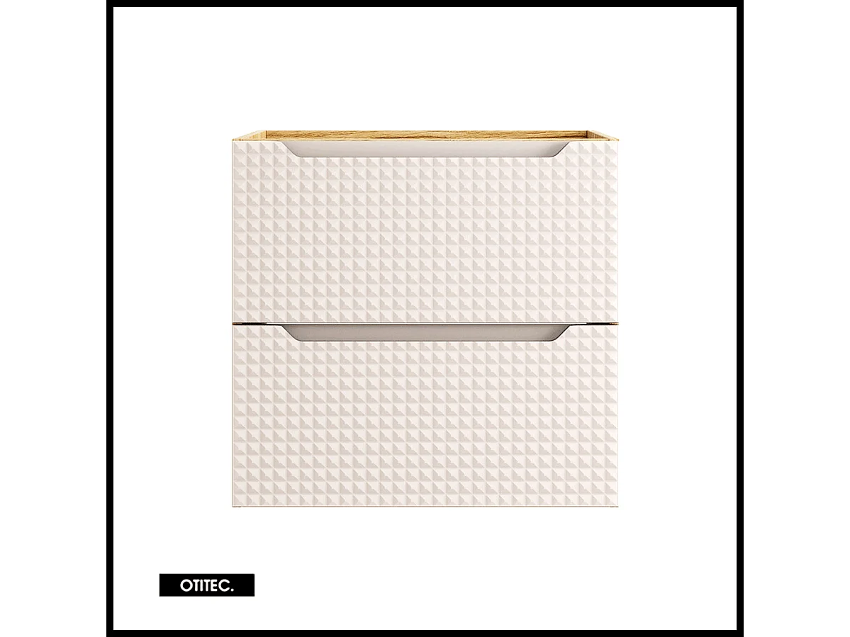 Meuble sous vasque de 60 cm - Beige - 2 tiroirs - SETTA