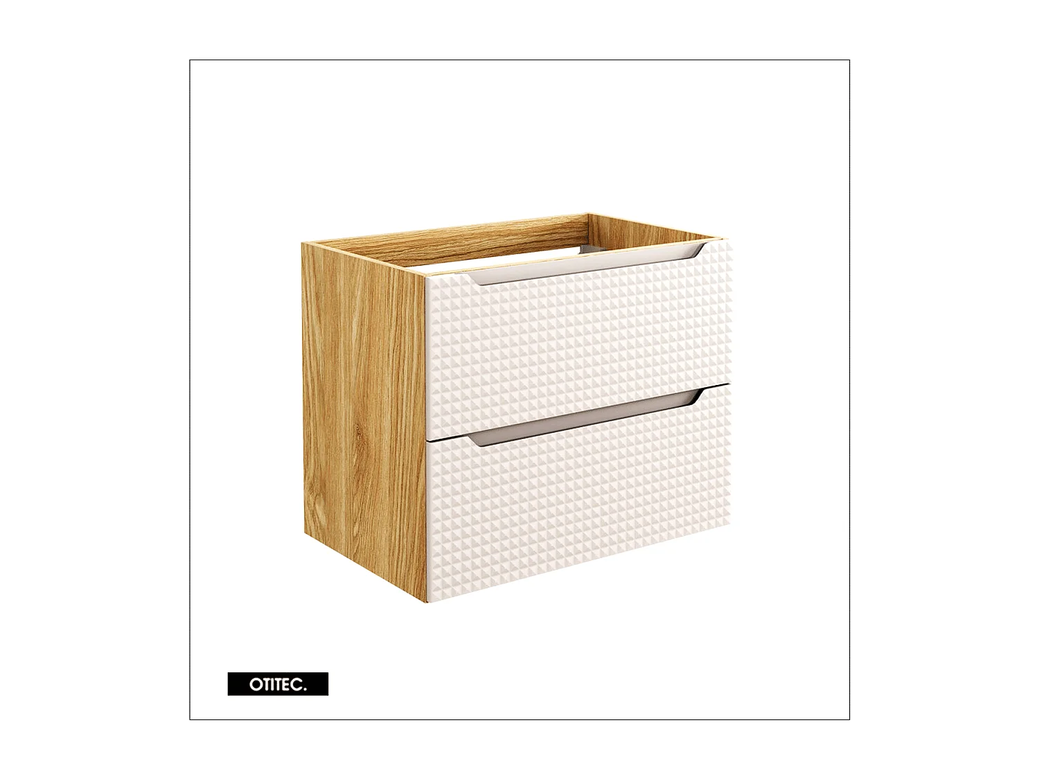 Meuble sous vasque de 70 cm - Beige - 2 tiroirs - SETTA