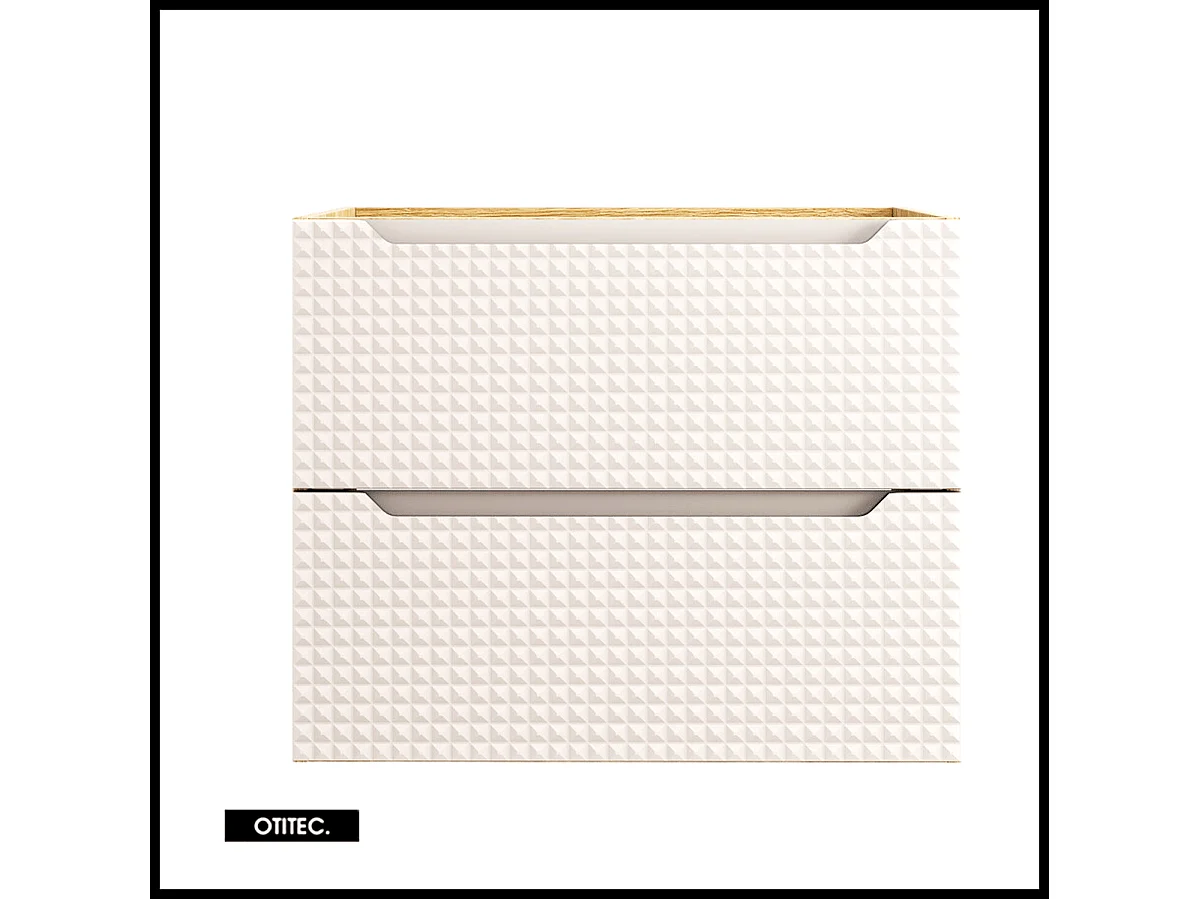 Meuble sous vasque de 70 cm - Beige - 2 tiroirs - SETTA
