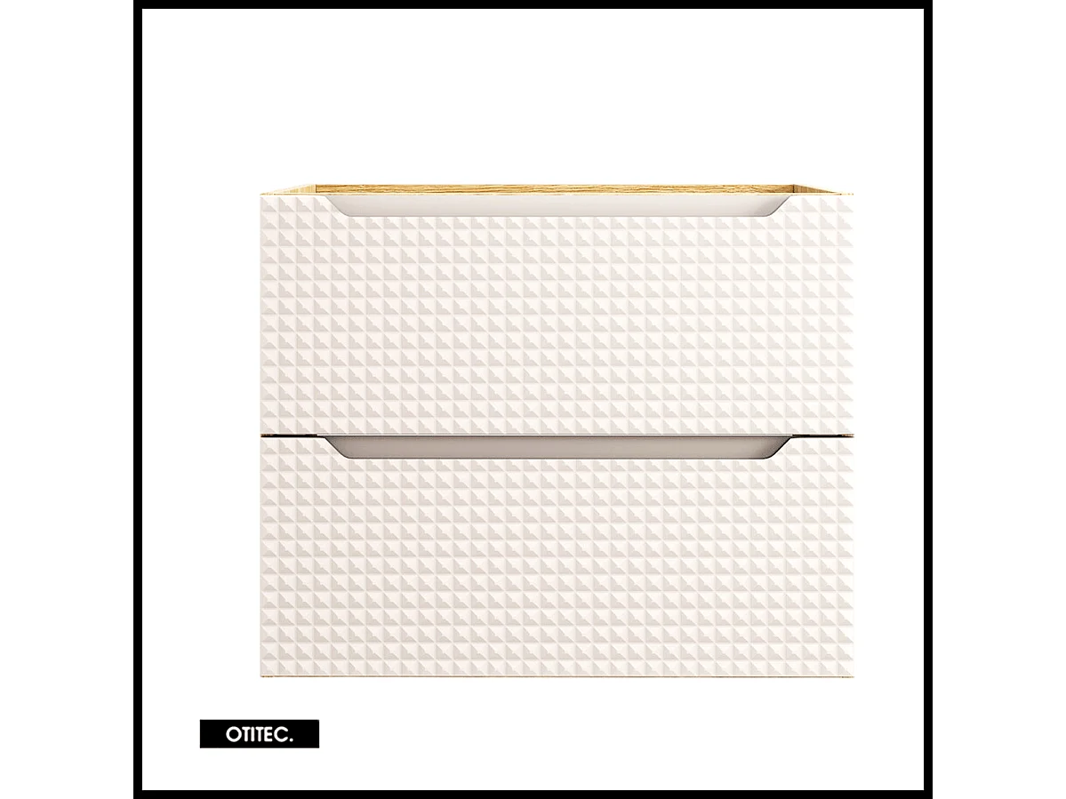 Meuble sous vasque de 70 cm - Beige - 2 tiroirs - SETTA