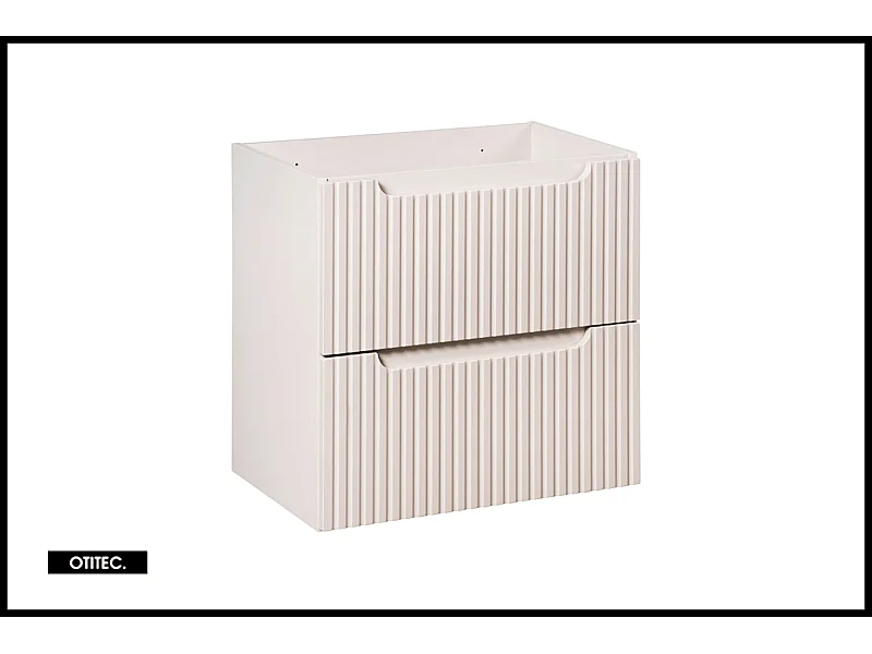 Meuble sous vasque de 60 cm - Cachemire Mat - 2 tiroirs - VOLTA