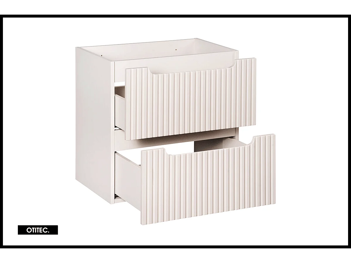 Meuble sous vasque de 60 cm - Cachemire Mat - 2 tiroirs - VOLTA