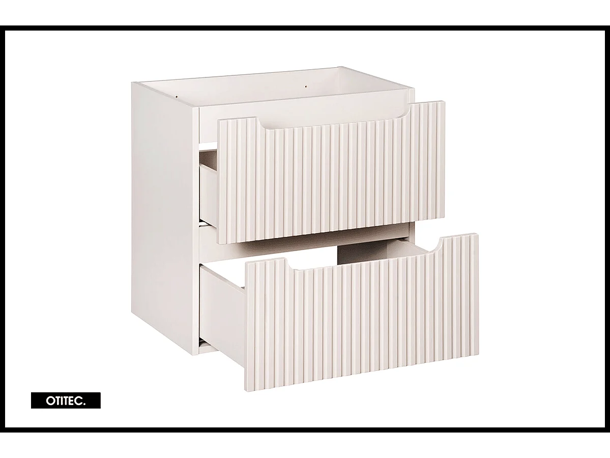 Meuble sous vasque de 60 cm - Cachemire Mat - 2 tiroirs - VOLTA