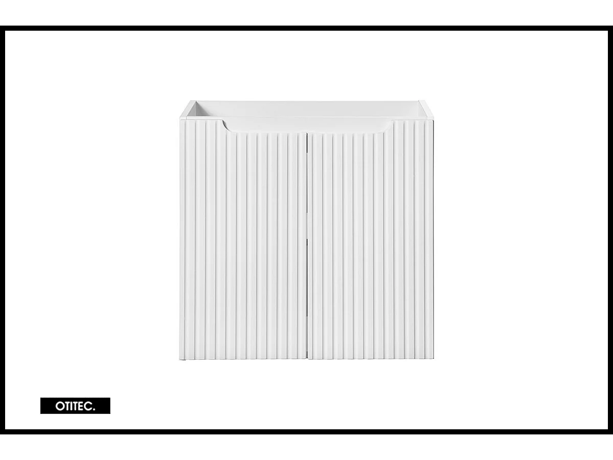 Meuble sous vasque de 60 cm - Blanc - 2 portes - VOLTA