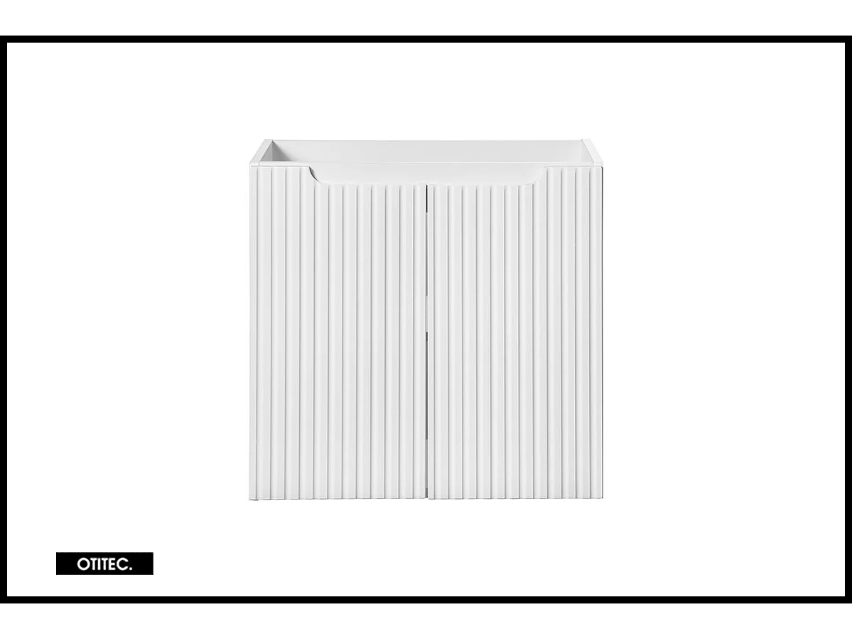 Meuble sous vasque de 60 cm - Blanc - 2 portes - VOLTA