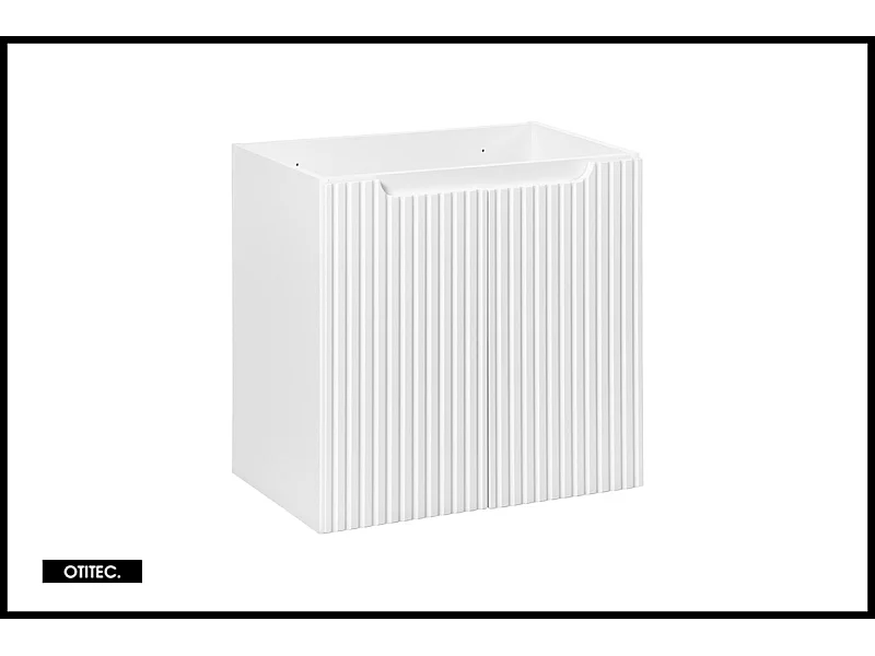 Meuble sous vasque de 60 cm - Blanc - 2 portes - VOLTA