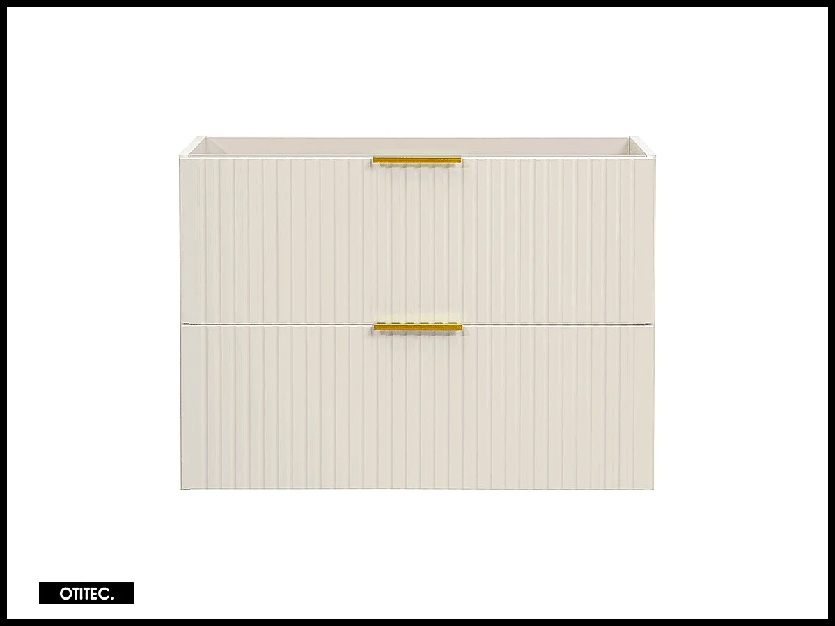 Meuble sous vasque de 80 cm - Cachemire Mat - 2 tiroirs - LIVA