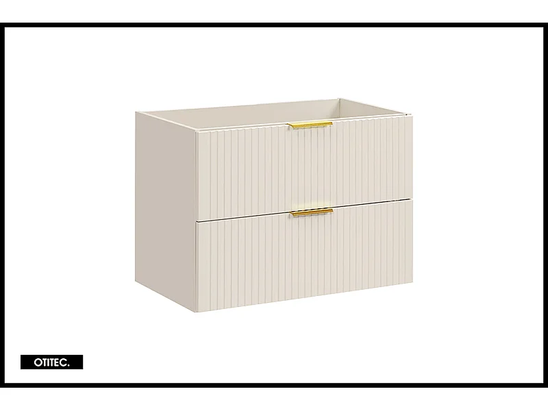 Meuble sous vasque de 80 cm - Cachemire Mat - 2 tiroirs - LIVA