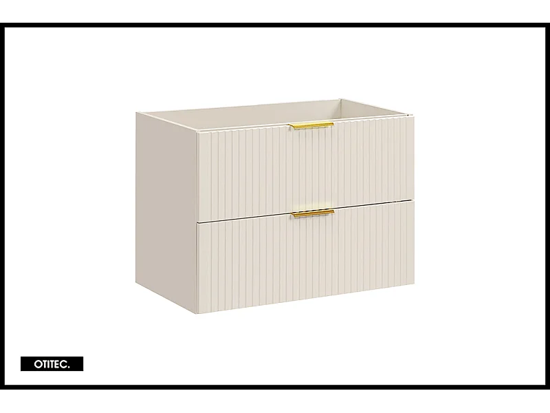 Meuble sous vasque de 80 cm - Cachemire Mat - 2 tiroirs - LIVA