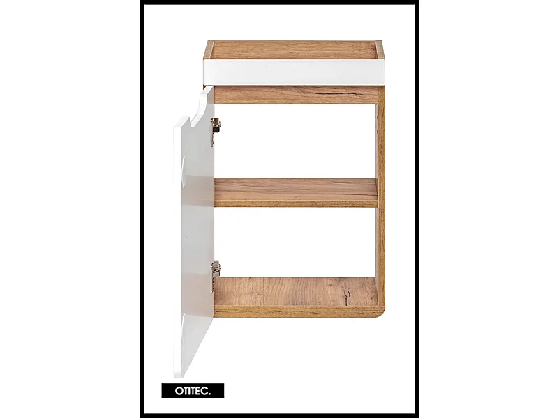 Meuble sous vasque de 40 cm - Blanc - 1 porte - PASTI