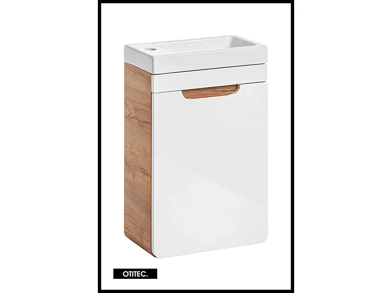 Meuble sous vasque de 40 cm - Blanc - 1 porte - PASTI