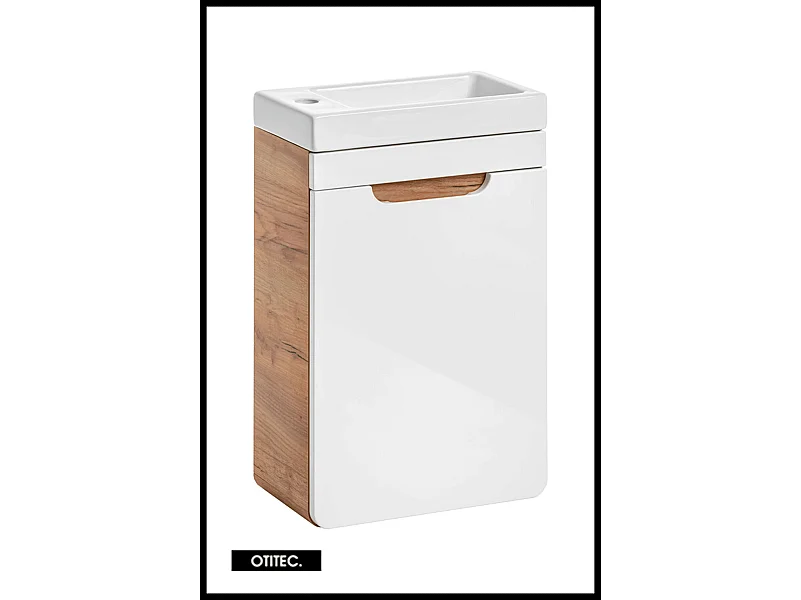 Meuble sous vasque de 40 cm - Blanc - 1 porte - PASTI