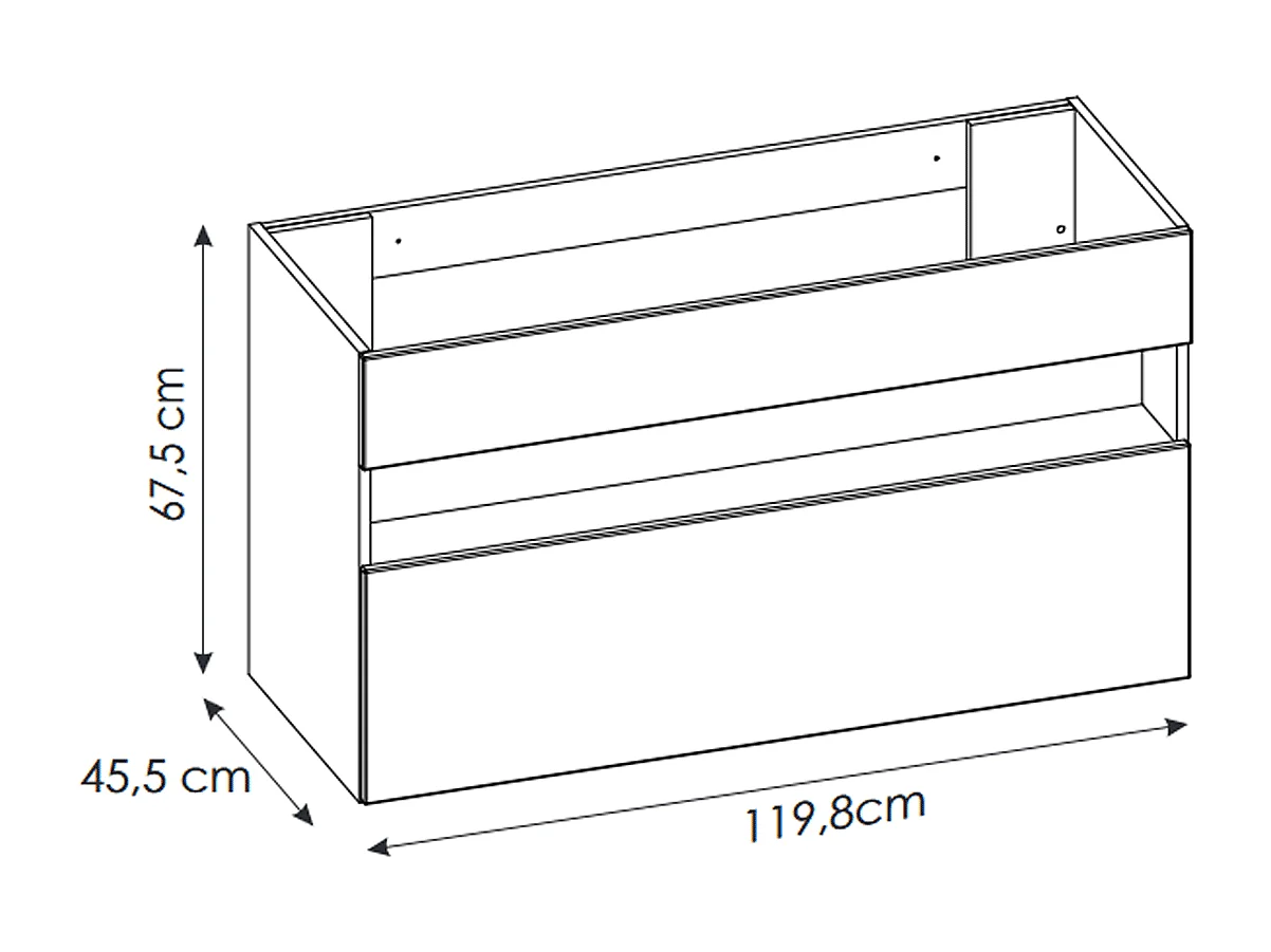 Meuble sous vasque de 120 cm - Blanc - 1 tiroir - CYCLO