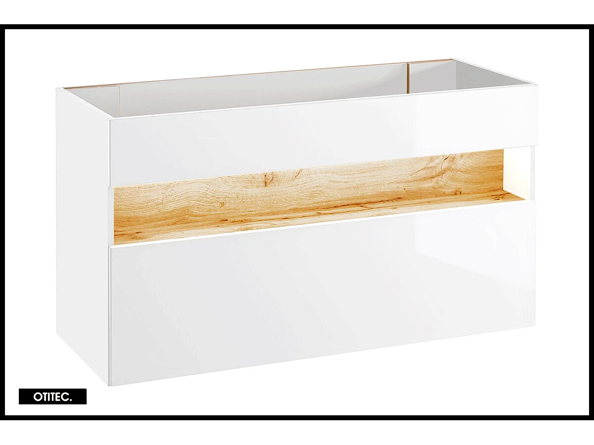 Meuble sous vasque de 120 cm - Blanc - 1 tiroir - CYCLO