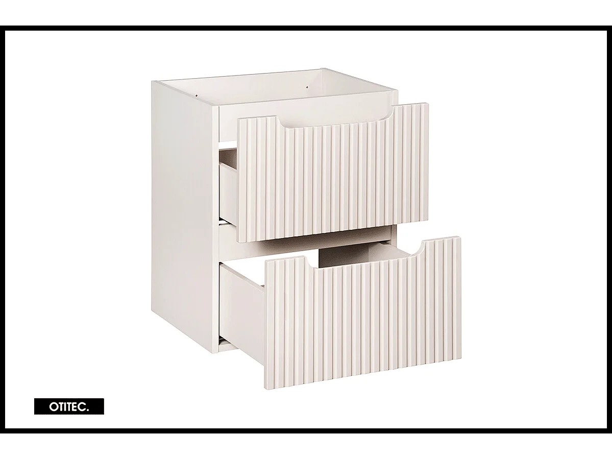 Meuble sous vasque de 50 cm - Cachemire Mat - 2 tiroirs - VOLTA