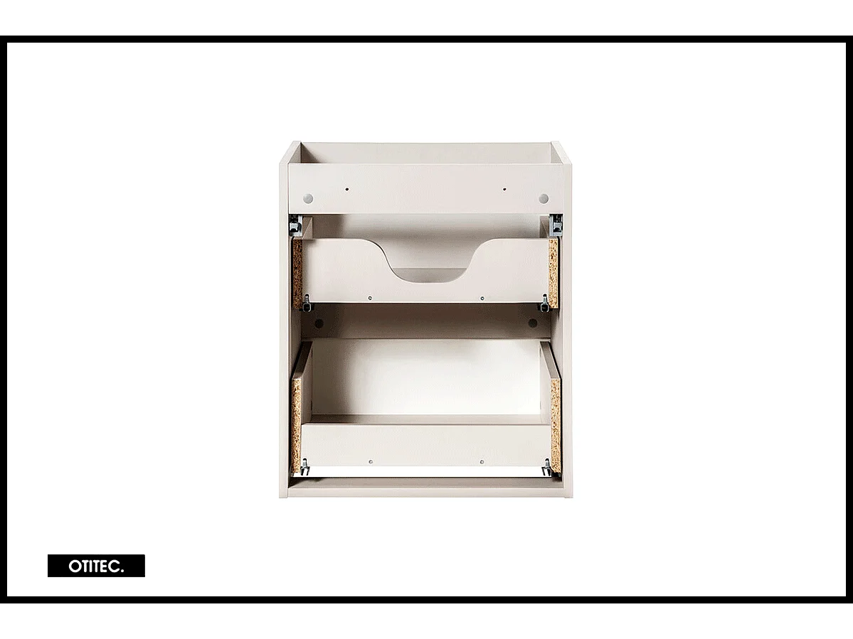 Meuble sous vasque de 50 cm - Cachemire Mat - 2 tiroirs - VOLTA