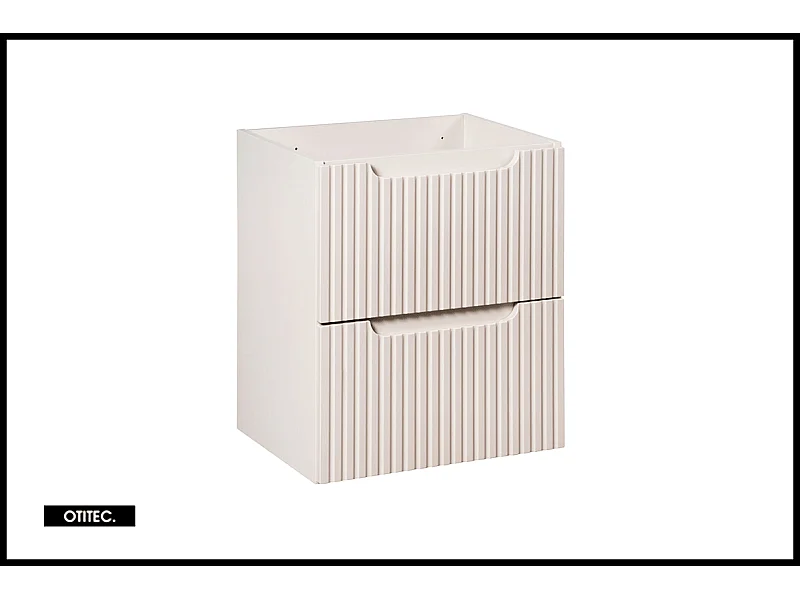 Meuble sous vasque de 50 cm - Cachemire Mat - 2 tiroirs - VOLTA