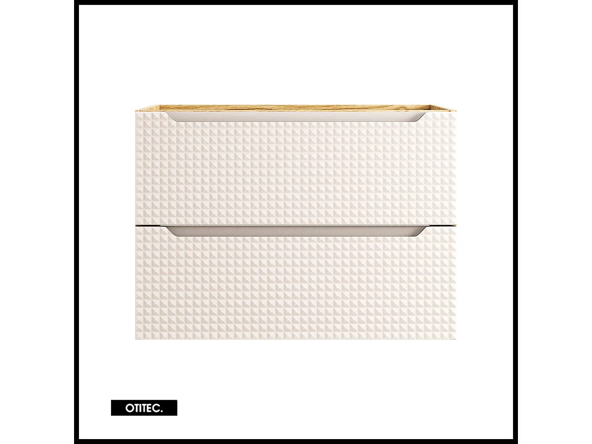 Meuble sous vasque de 80 cm - Beige - 2 tiroirs - SETTA