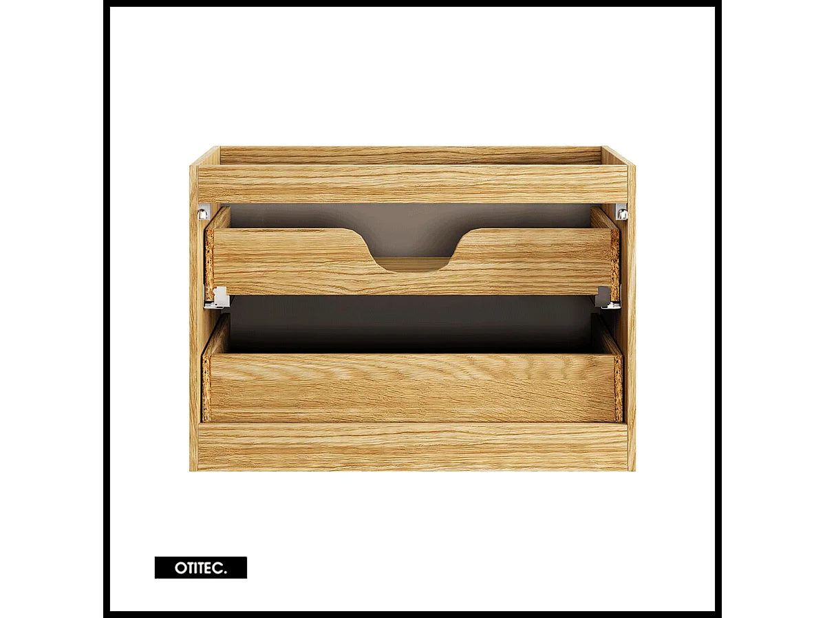 Meuble sous vasque de 80 cm - Beige - 2 tiroirs - SETTA