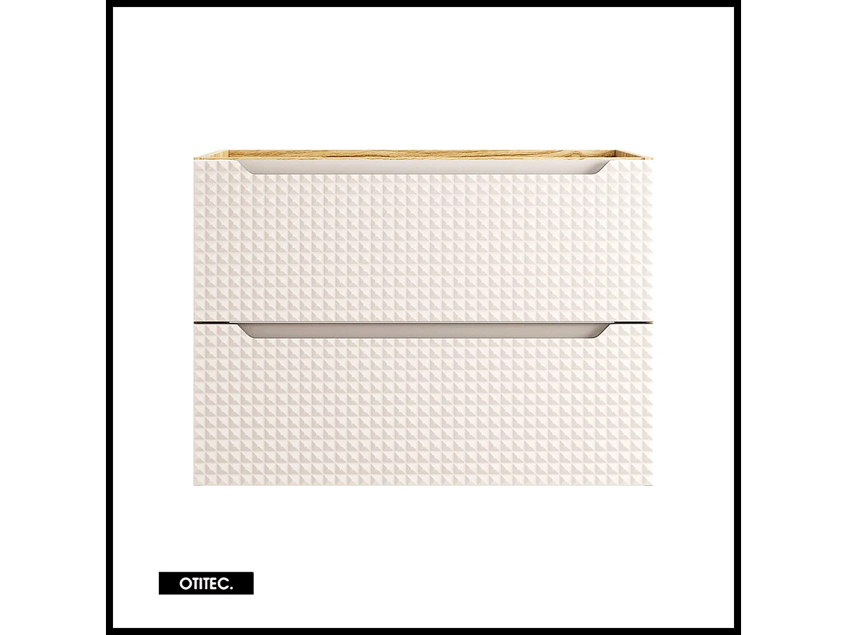 Meuble sous vasque de 80 cm - Beige - 2 tiroirs - SETTA