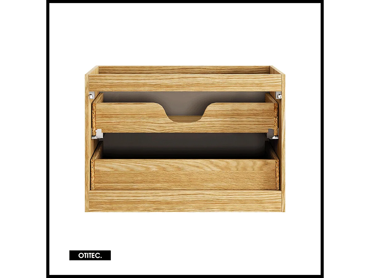 Meuble sous vasque de 80 cm - Beige - 2 tiroirs - SETTA