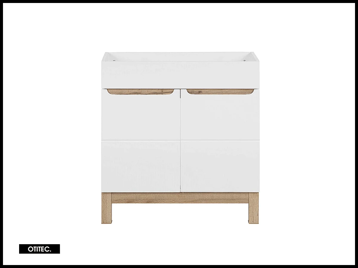 Meuble sous vasque de 80 cm - Blanc - 2 portes - BALI WHITE