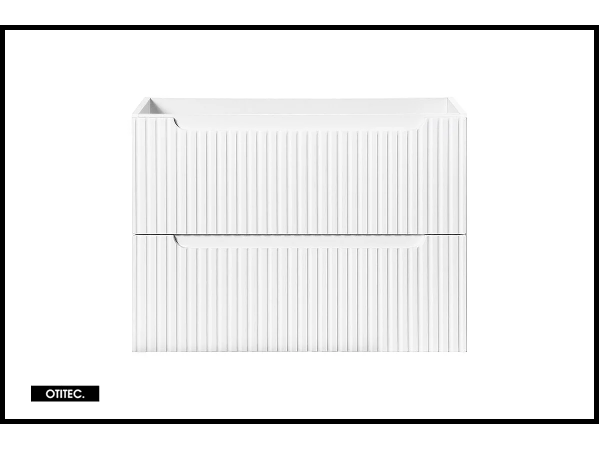 Meuble sous vasque de 80 cm - Blanc - 2 tiroirs - VOLTA