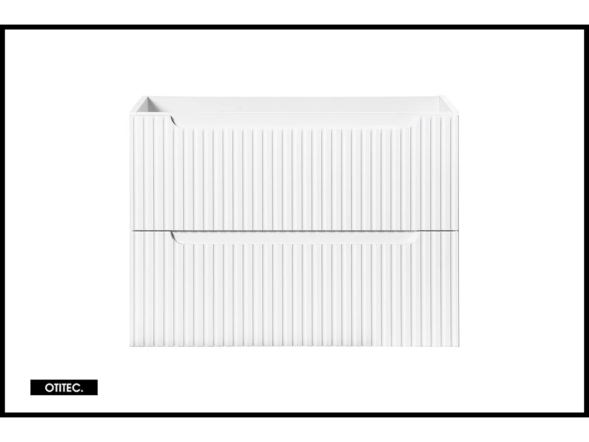 Meuble sous vasque de 80 cm - Blanc - 2 tiroirs - VOLTA