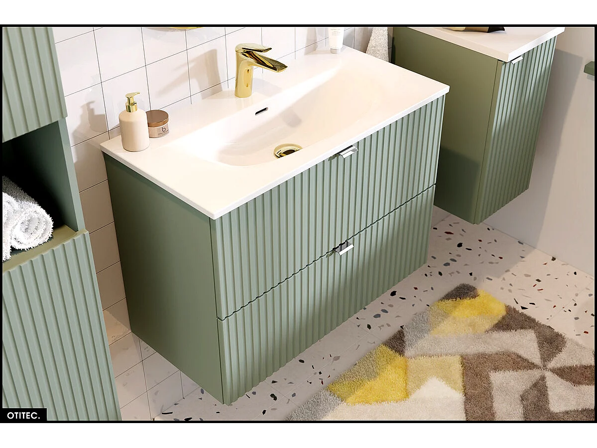 Meuble sous vasque - 80 cm - 2 tiroirs - ROSEAU