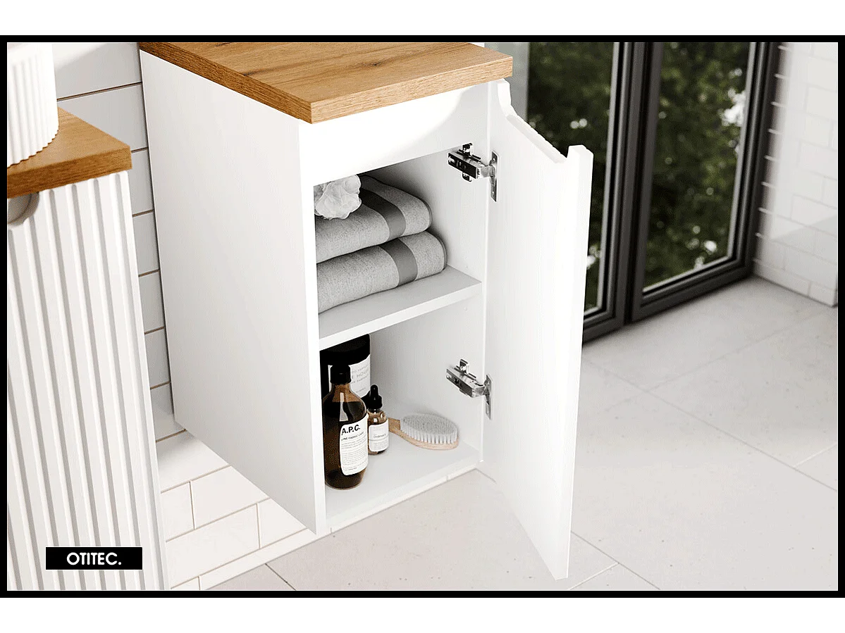 Meuble sous vasque de 30 cm - Blanc - 1 porte - VOLTA