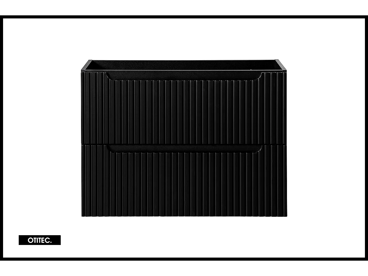 Meuble sous vasque de 80 cm - Noir - 2 tiroirs - VOLTA