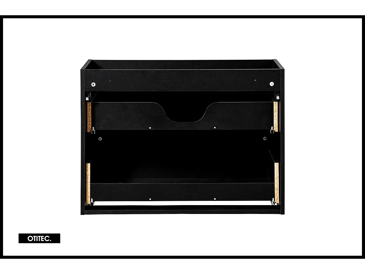 Meuble sous vasque de 80 cm - Noir - 2 tiroirs - VOLTA