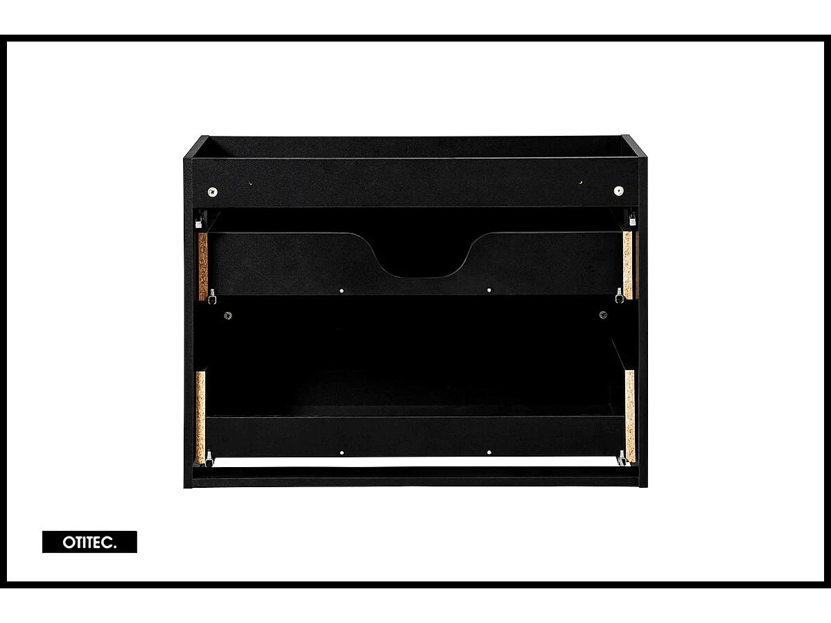 Meuble sous vasque de 80 cm - Noir - 2 tiroirs - VOLTA