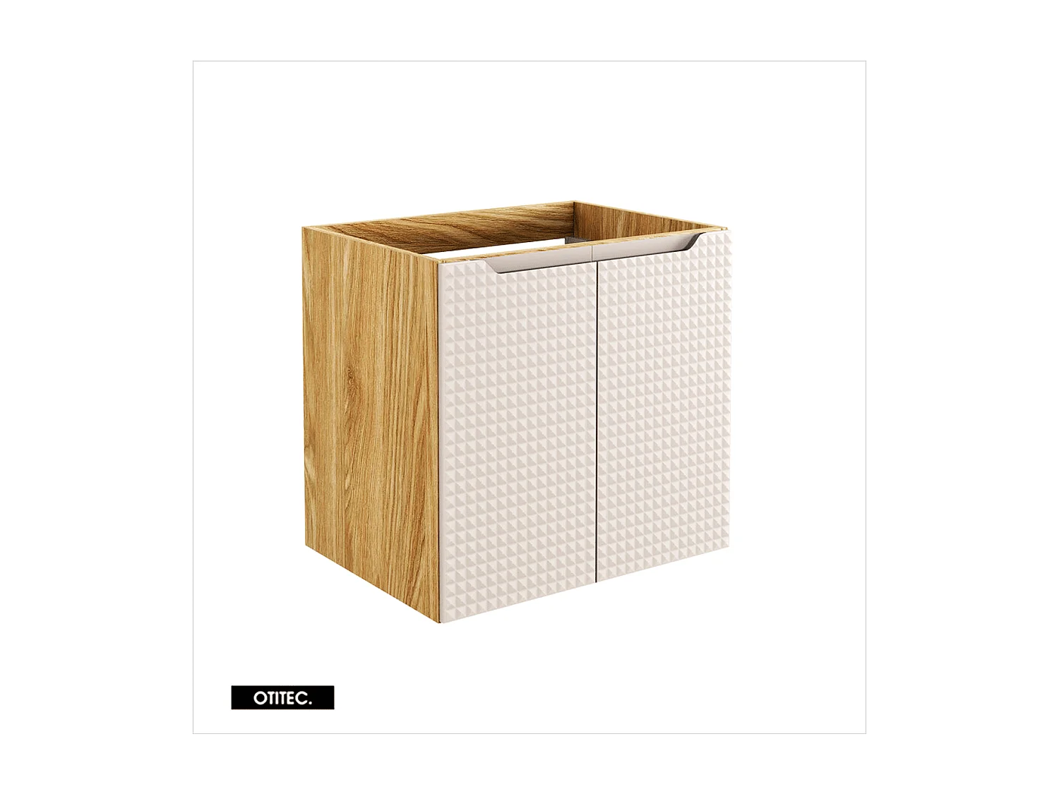 Meuble sous vasque de 60 cm - Beige - 2 portes - SETTA