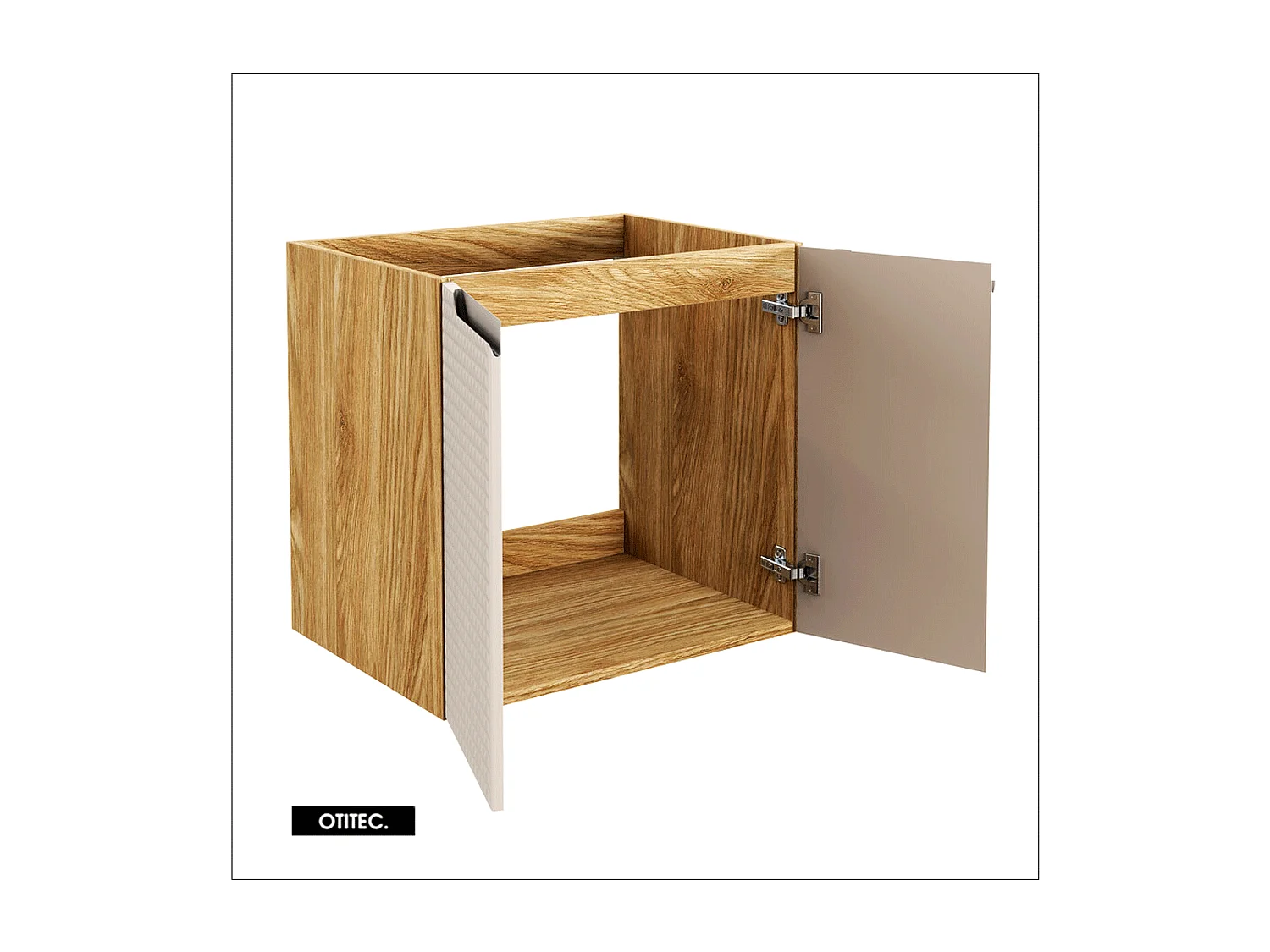 Meuble sous vasque de 60 cm - Beige - 2 portes - SETTA