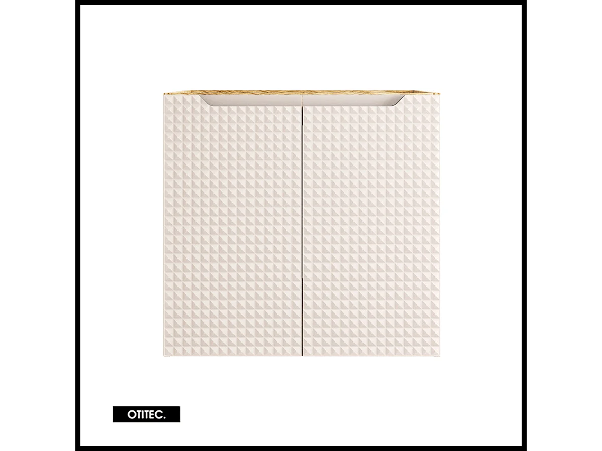 Meuble sous vasque de 60 cm - Beige - 2 portes - SETTA