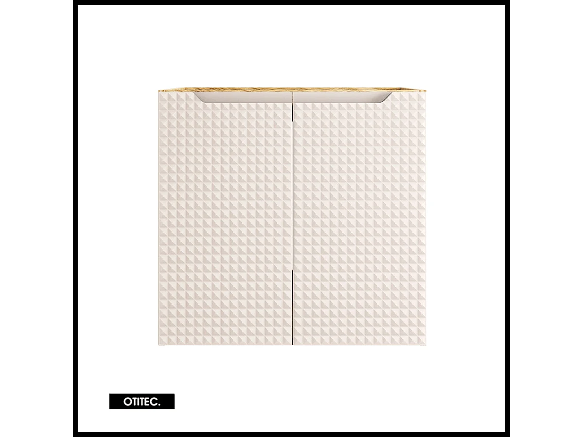 Meuble sous vasque de 60 cm - Beige - 2 portes - SETTA