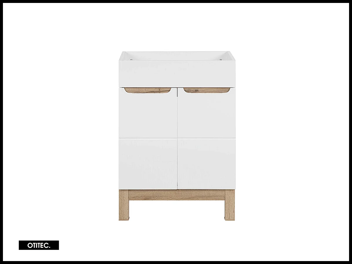 Meuble sous vasque de 60 cm - Blanc - 2 portes - BALI WHITE