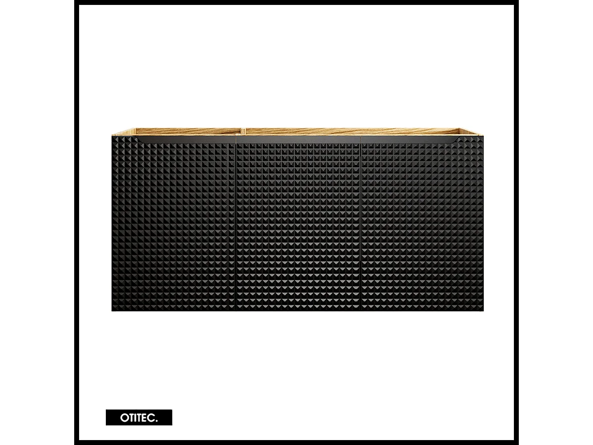 Meuble sous vasque de 120 cm - Noir - 3 portes - SETTA