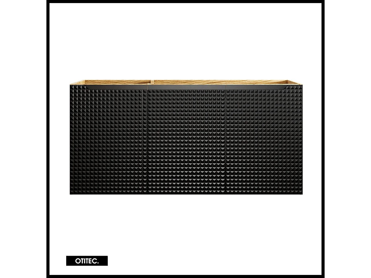 Meuble sous vasque de 120 cm - Noir - 3 portes - SETTA