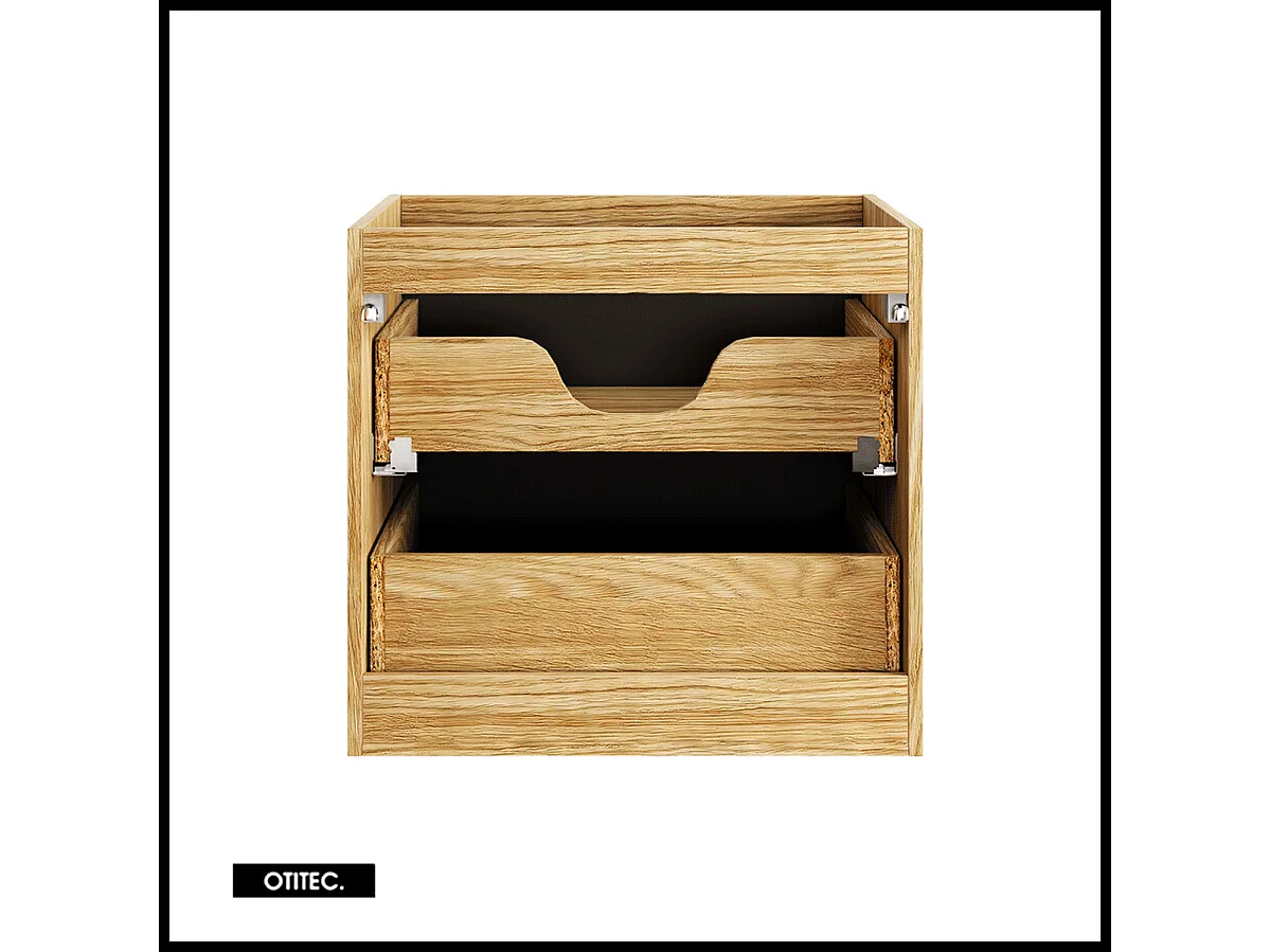 Meuble sous vasque de 60 cm - Noir - 2 tiroirs - SETTA