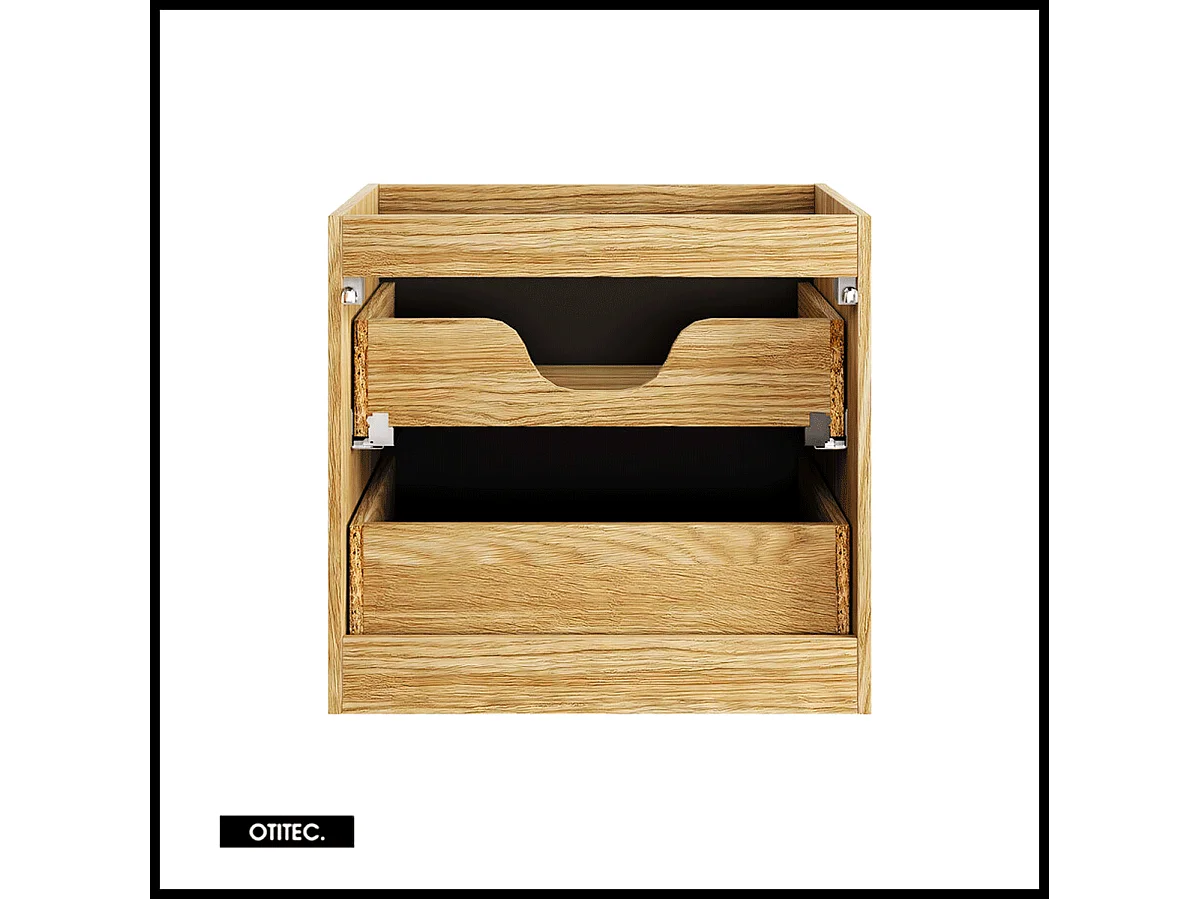 Meuble sous vasque de 60 cm - Noir - 2 tiroirs - SETTA