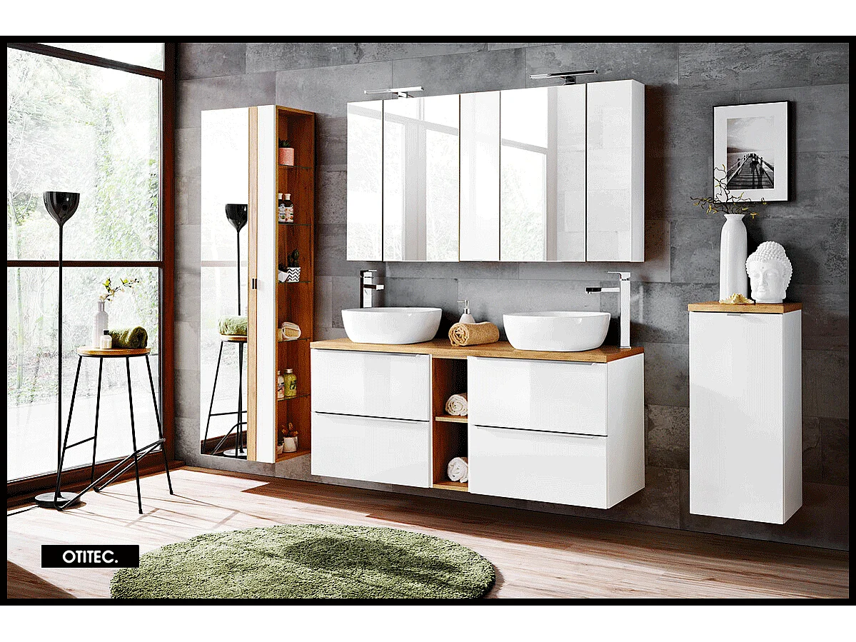 Meuble sous vasque de 20 cm - Blanc - LISOA