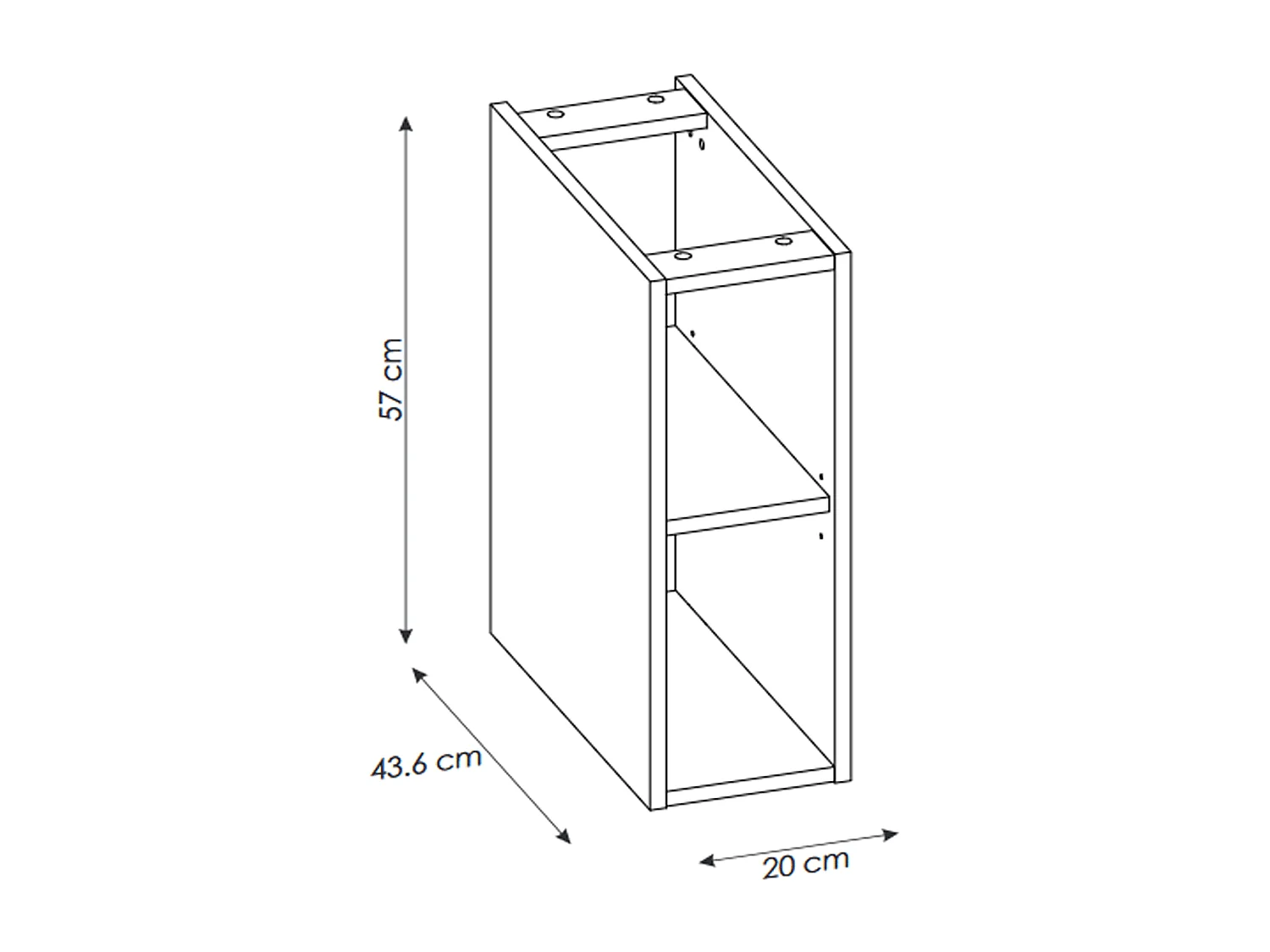 Meuble sous vasque de 20 cm - Blanc - LISOA