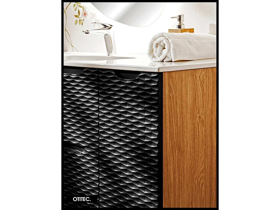 Meuble sous vasque de 30 cm - Noir - 1 porte - SEA